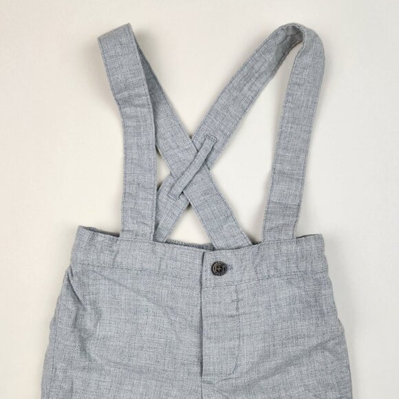 Janie and‎ Jack Baby Cotton Suspender Pants Gray sz 0-3 months - Picture 3 of 9